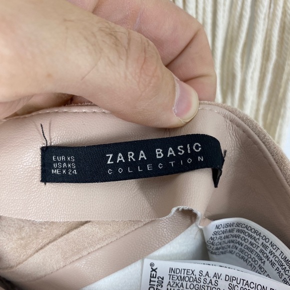 Zara Faux Leather Chevron Suede 70s Mini Skirt - Picture 4 of 6